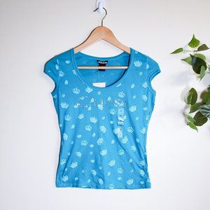 Guess Royalty Tee Turquoise Blue Green Guess Jeans TShirt Size Medium